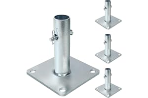 Scaffolding Base Plates with Pins, JUKFITA Reinforced Scaffold Base, 4 Pack Galvanized Scaffolding Accessories for Baker Scaffolding