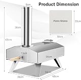 COSTWAY Multi-Fuel Portable Pizza Maker w/ Pizza Stone Stainless Steel Tabletop view 5