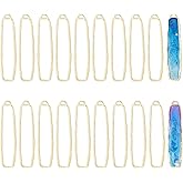 CHGCRAFT 20pcs Open Back Bezel Pendants Rectangle Shape Open Back Frame Pendants for DIY Earrings Necklace Bracelet Jewelry Making