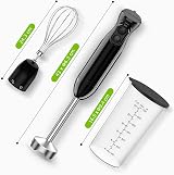 Bonsenkitchen Hand Blender 3 in 1 Immersion Stick Blender 300W Black HB3202 view 6
