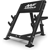 Mikolo Preacher Curl Bench, Seated Arm Isolated Barbell Dumbbell Bicep Station, Bicep Curl Machine with 2 Bar Holders for Home Gym