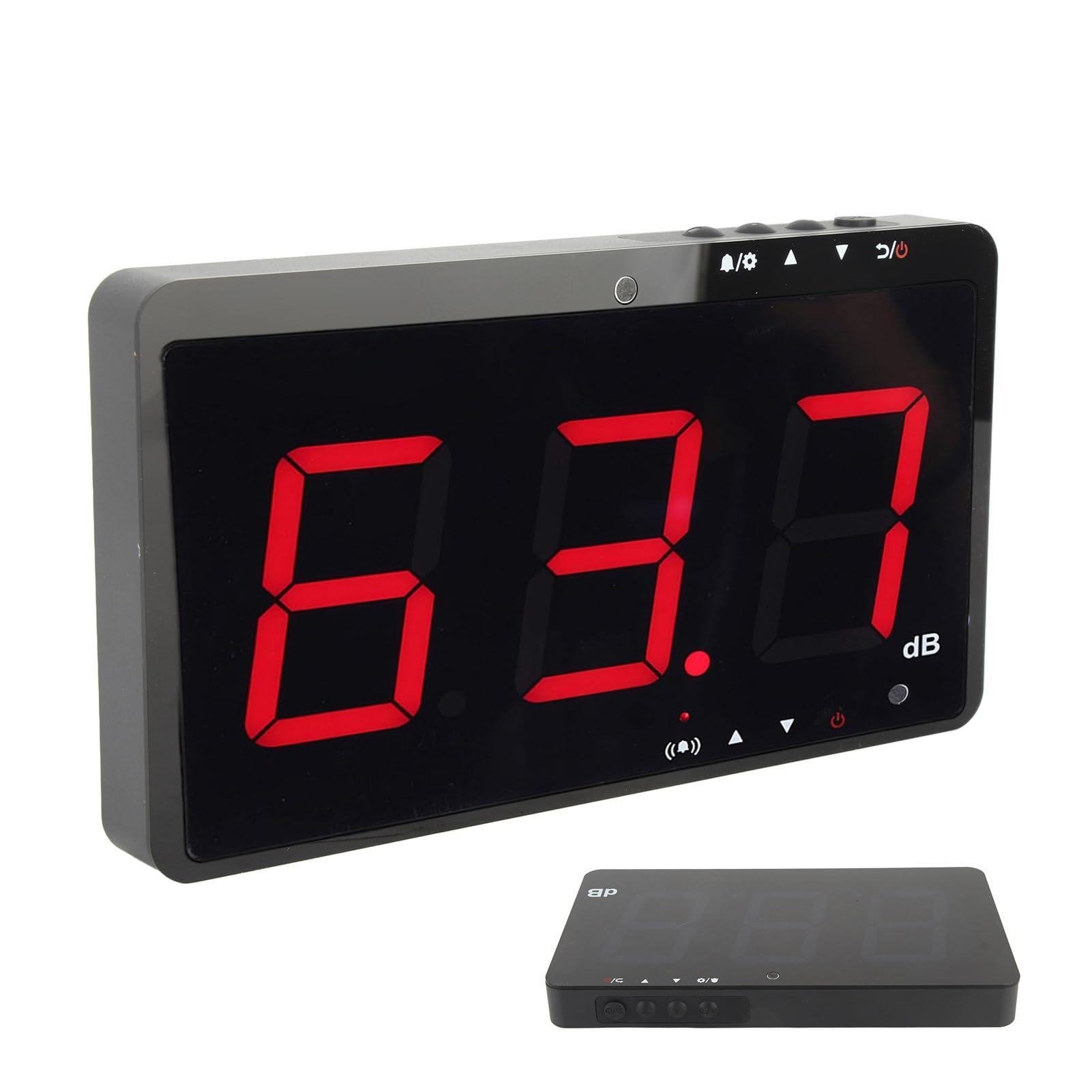 30‑130dB Digital Sound Level Meter, USB Powered 9.6in LCD Digital Sound Level Meter Wall Hanging Noise Tester with Alarm Function