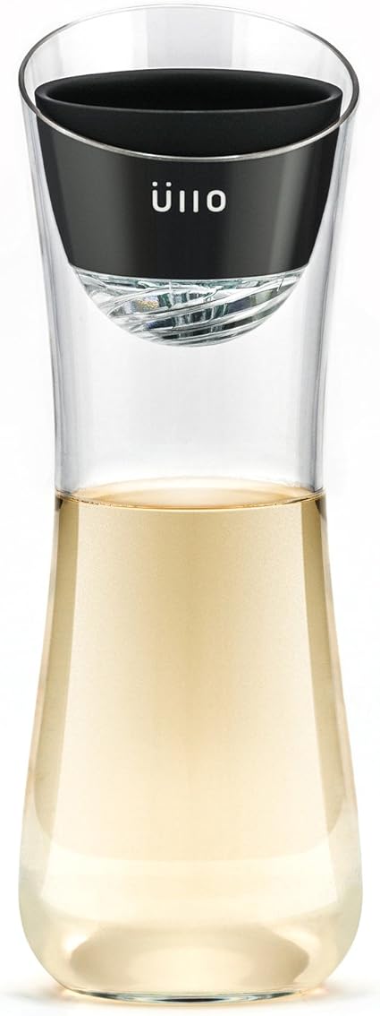 Ullo Wine Purifier with Hand Blown Carafe and 6 Selective Sulfite Capture Filters