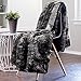 Chanasya Premium Wolf Faux Fur Throw Blanket - Soft, Fuzzy Sherpa & Minky Throw Blanket - for Bed or Couch - 92