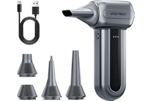 WOLFBOX MF70 Compressed Air Duster-110000 RPM Electric Air Duster with Extended Runtime, 3-Speed Rechargeable Air Blower for 