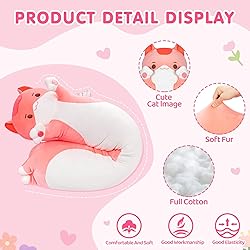 Long Cat Plush Body Pillow – Cute Pink Cat