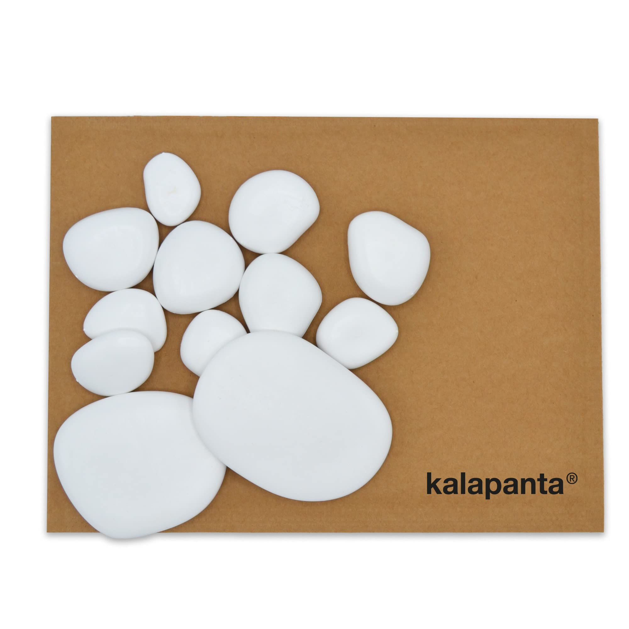 Kalapanta - Try-pack 12 decorative pebbles (10 small, 2 large) in recycled plastic for pots, painting, aquariums, garden