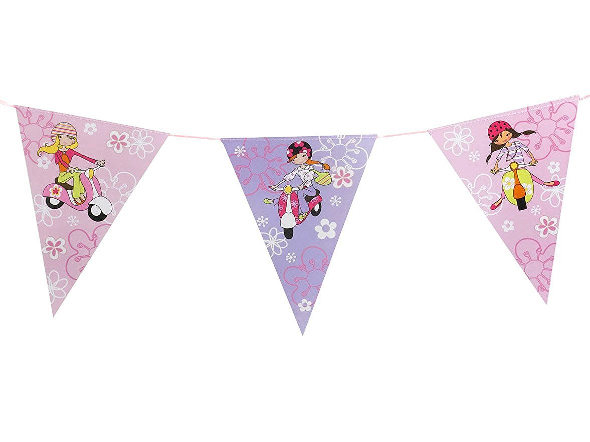 Neviti Party Paper Bunting, Pink Lilac, 17 x 1.6 x 22 cm