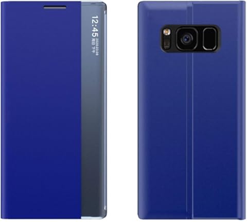 XUEE JYMD Pantalla AYC for la Galaxia S10 Lateral con magnético/Función Soporte/Función Sleep Textura Normal paño + PC Caso del tirón (Azul Oscuro) (Color : Blue)
