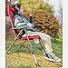 Timber Ridge Folding Heavy Duty with Adjustable Reclining Padded Back and Legs Supports 300lbs for Fishing and Garden, Lava