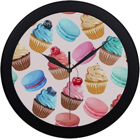 Amazon Co Jp Ggsxd 掛け時計 カップケーキ 壁 おしゃれ 見やすい 軽量 24 5cm 部屋装飾 寝室 オフィス 子供室 ホーム キッチン