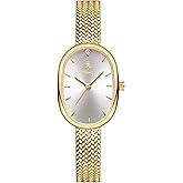 MASTOP Petite Vintage Oval Gold Women’s Watch, Waterproof Elegant Bracelet Watch for Small Wrists Minimalist Easy to Read
