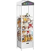 HOOBRO Stuffed Animal Storage & Organizer, Bamboo Stuffed Animal Holder with Fabric Drawer and DIY Chalkboard, Plush Toy Organizer for Playroom, Living Room, Nursery, White WT66CW01