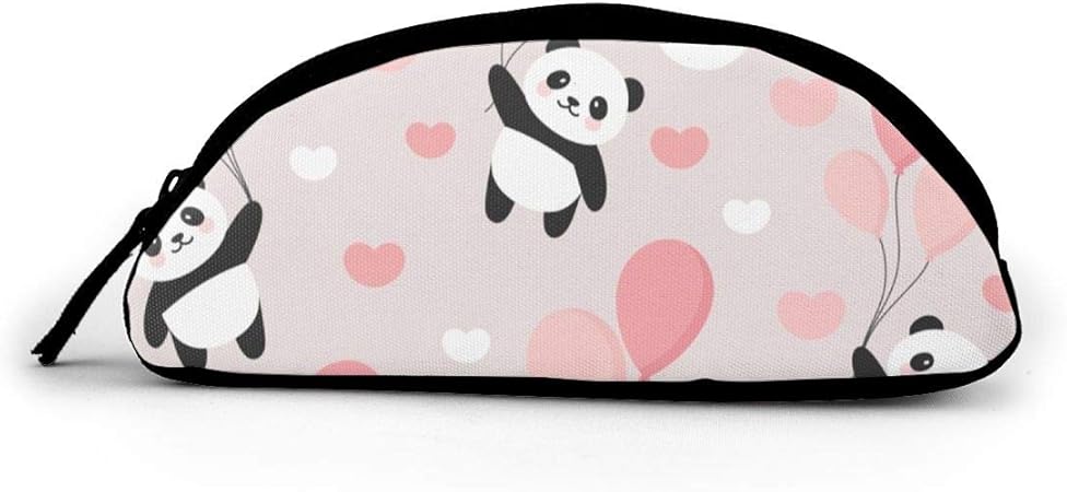 Amazon Co Jp パンダ 風船 ピンク 半円形ペンケース鉛筆ケース シンプルでかわいい 鉛筆バッグウォッシュバッグ収納ボックスペンホルダー筆箱メガネボックス学生男性と女性の贈り物ファッションかわいい化粧ペンカラーペンホルダーペンホルダー文房具収納 文房具