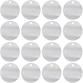ABBECIAO Metal Stamping Blanks, 1-1/4 Inch Aluminum Dog Tags Round with Hole, Soft Strike 32mm Aluminum Blanks 0.06 Inch Thick -50 Pack