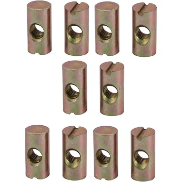 Uxcell 20-Pack M8 Slotted Drive Cross Dowel Nuts – Zinc Plated Iron, 20mm Height For Furniture Assembly