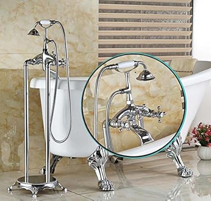 Gowe Chrome Floor Mount Telephone Style Bath Tub Faucet Free