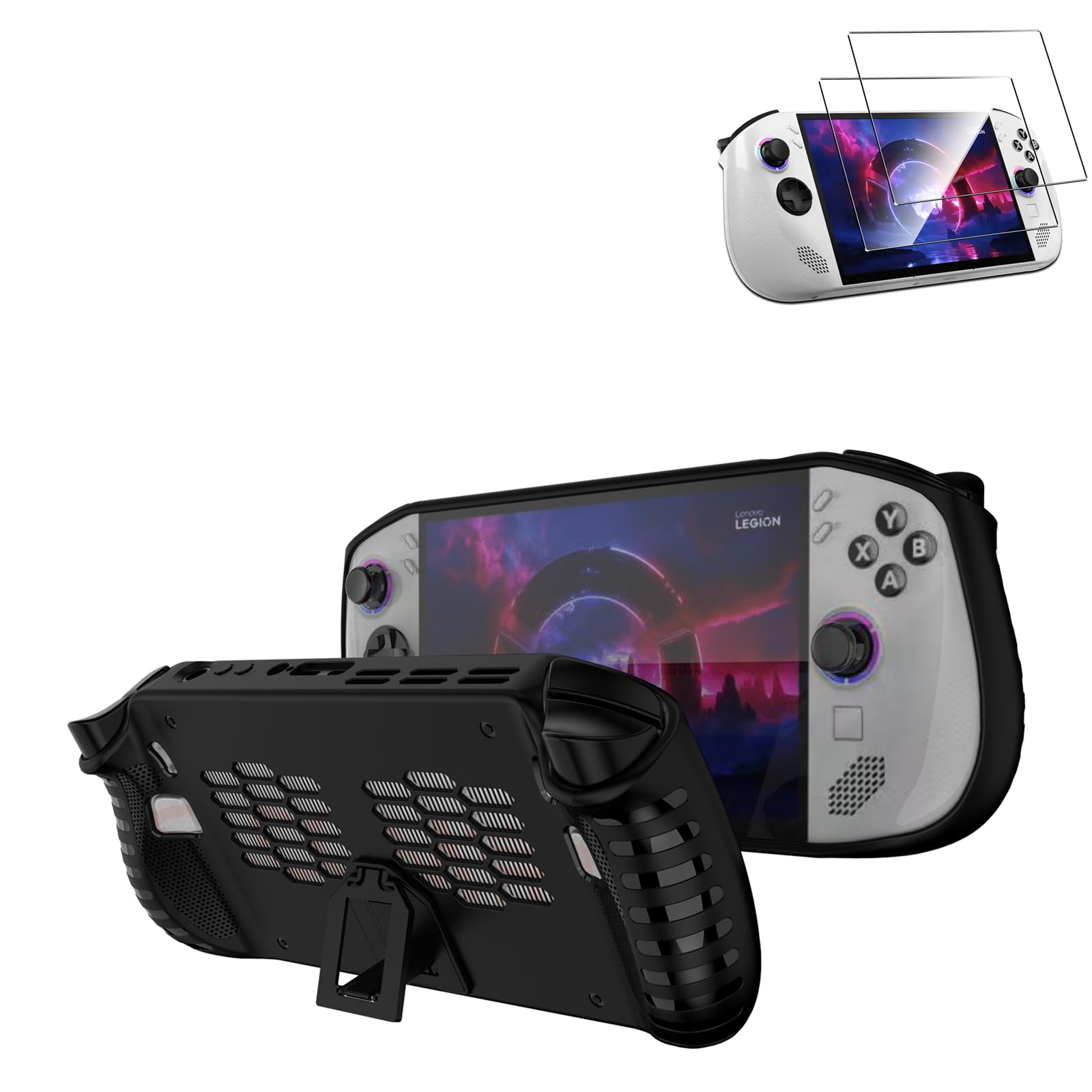 Photo 1 of TGDPLUE Legion Go S Case Cover with Tempered Glass Screen Protector, Shockproof TPU Skin & Kickstand for Lenovo Legion Go S 2025
