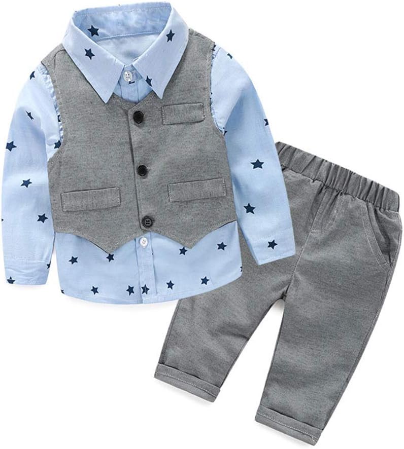 Toddler Little Infant Boys' Dressy 3 Pieces Cotton Clothes Set