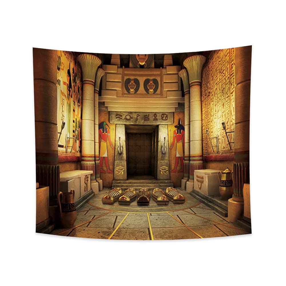Haoyiyi 150x130cm Ancient Egyptian TapestrySphinx Anime Ethnic Patterns Indoor Scene Mythology Wall Hanging Vintage Abstract Art Wall Tapestry Symmetrical Patterns Bedroom Decoration