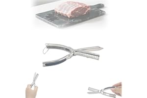 FMNGOP Rib Prep Pro Stainless Steel Rib Membrane Remover Tool - BBQ Rib Skinner with Arc Clamp & Non-Slip Grip for Easy Membrane Removal,Kitchen Gadget for Barbecue Enthusiasts & Chefs (1PC)