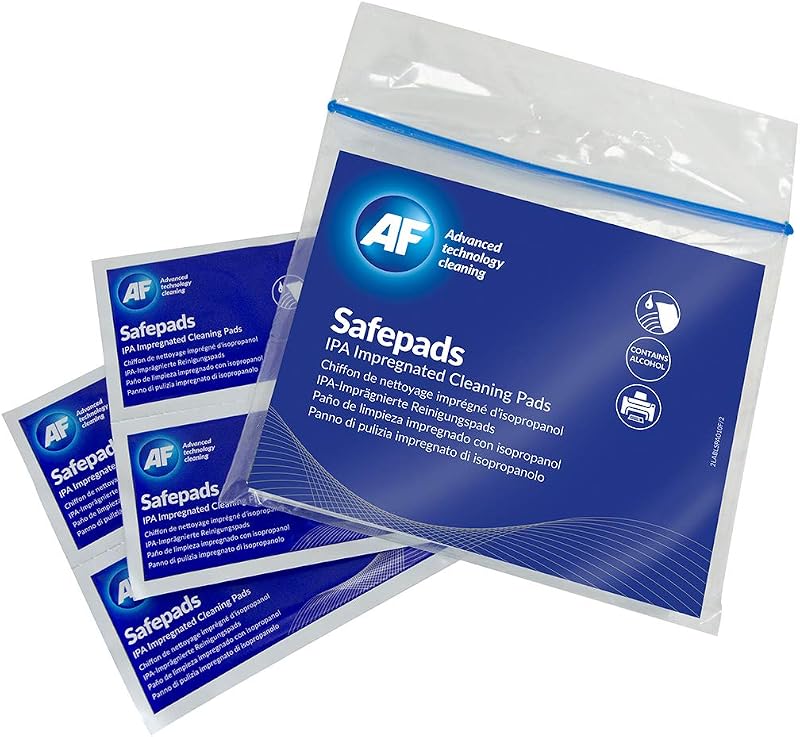 AF Safepads 10 Lint Free 99.7% Isopropyl Alcohol Cleaning Wipes 22x12cm