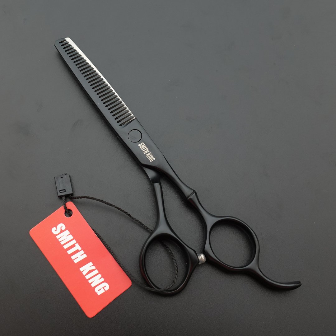 6.0 Inches Professional hair cutting thinning scissors set with razor (Black) : Beauty