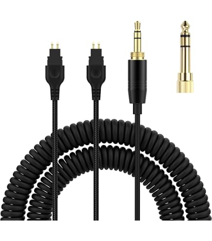 Amazon.com: Puiixur Replacement HD600 Coiled Audio Cable for