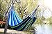 OLIDEAR Wide Hammock Cotton Soft Woven Bed for Supreme Comfort Fabric Travel Camping Hammock for Backyard, Porch, Outdoor or Indoor Use (Green & Blue Stripes)