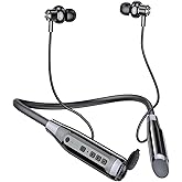 Kinobo Neckband Bluetooth Headphones,6.0 Bluetooth 120 Hours Playtime,IPX7 Sports Waterproof Earbuds with Microphone Noise Cancelling with TF Card Slot ,HiFi Stereo (Black)