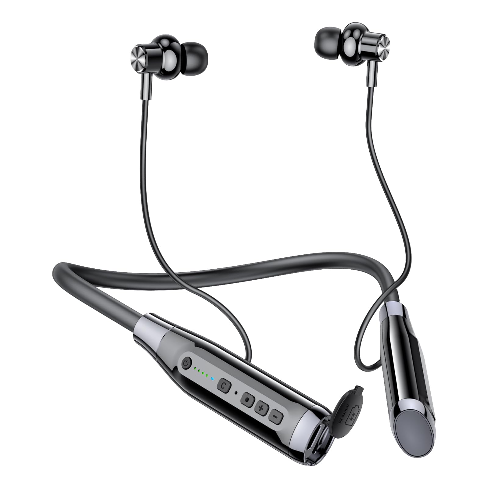 Photo 1 of Kinobo Neckband Bluetooth Headphones?6.0 Bluetooth 120 Hours Playtime?IPX7 Sports Waterproof Earbuds with Microphone Noise Cancelling with TF Card Slot ?HiFi Stereo (Black)