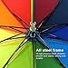 Travel Umbrella, 10 Rib Strong Enough Wind Resistant Frame, Collapsible, Compact and Durable, Lightweight and Cute (Rainbow)