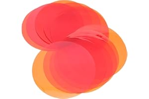 Hemobllo 20pcs Amber Warm Color Correction Lighting Gel Filters 74cm Round Spotlights Film Sheets for Theater