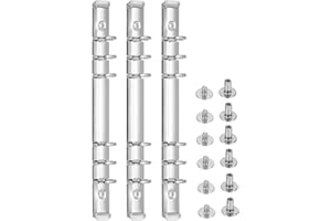 PATIKIL A5 6-Hole Ring Binder Mechanisms, 3 Set Binder Spines Replacement for Binder Planners, Silver Tone
