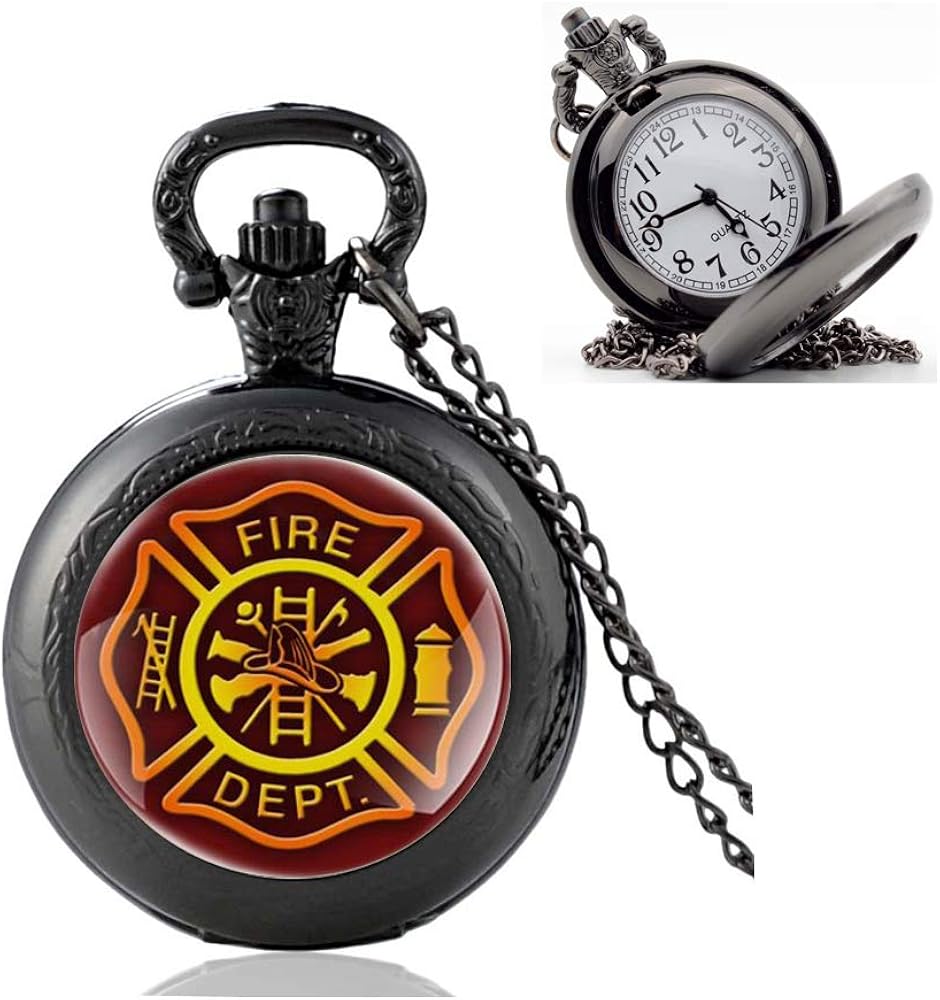 Fire Fighter Pocket Watch Necklace, Fire Pendant, Firefighter, Fireman Gift, Gift