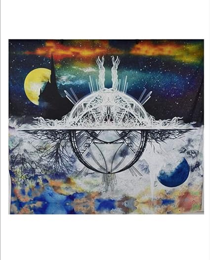 Willing Life Starry Night Sky Tapestry Sun And Moon Wall Hanging Bedspread Couch Cover Home Living Room Bedroom Decor Gift Y 5 Large 80 X60