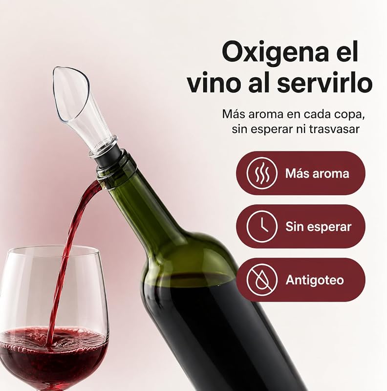VYNOR - Set aeratore e tappo per sottovuoto, accessori per vino, kit regalo — foto 3 di 5