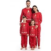Radmire Matching Christmas Pajamas for Family Couples, XMAS Holiday PJs Sleepwear Set Long Sleeves and Pants
