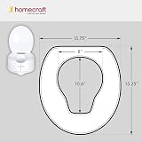 Homecraft Savanah Raised Toilet Seat 6 Inch Elongated White with Lid view 4