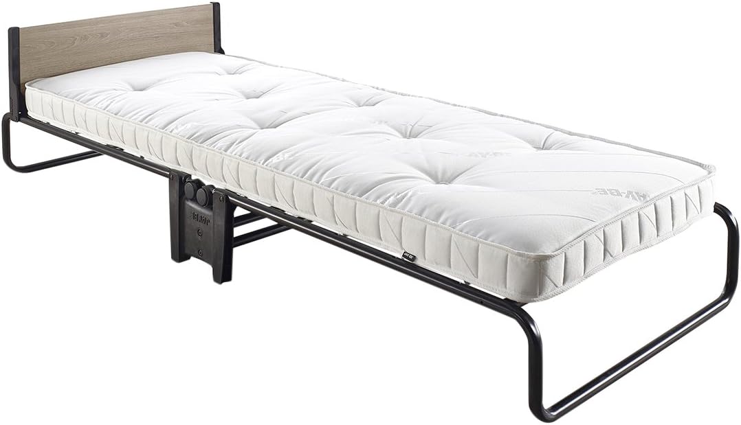 JAYBE Revolution Folding Bed with Pocket Sprung Mattress with Powder Coat, Black, Single, 77 cm