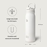 BOTTLE BOTTLE Insulated Stainless Steel Water Bottle 700ml White with Straw view 5