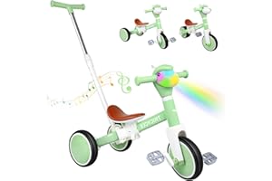 Tricycle for Toddlers 1-3 Year Olds, 5 in 1 Toddler Balance Bike 2-4 Years Old Boys Girls, Push Trike Toys with Adjustable Ha