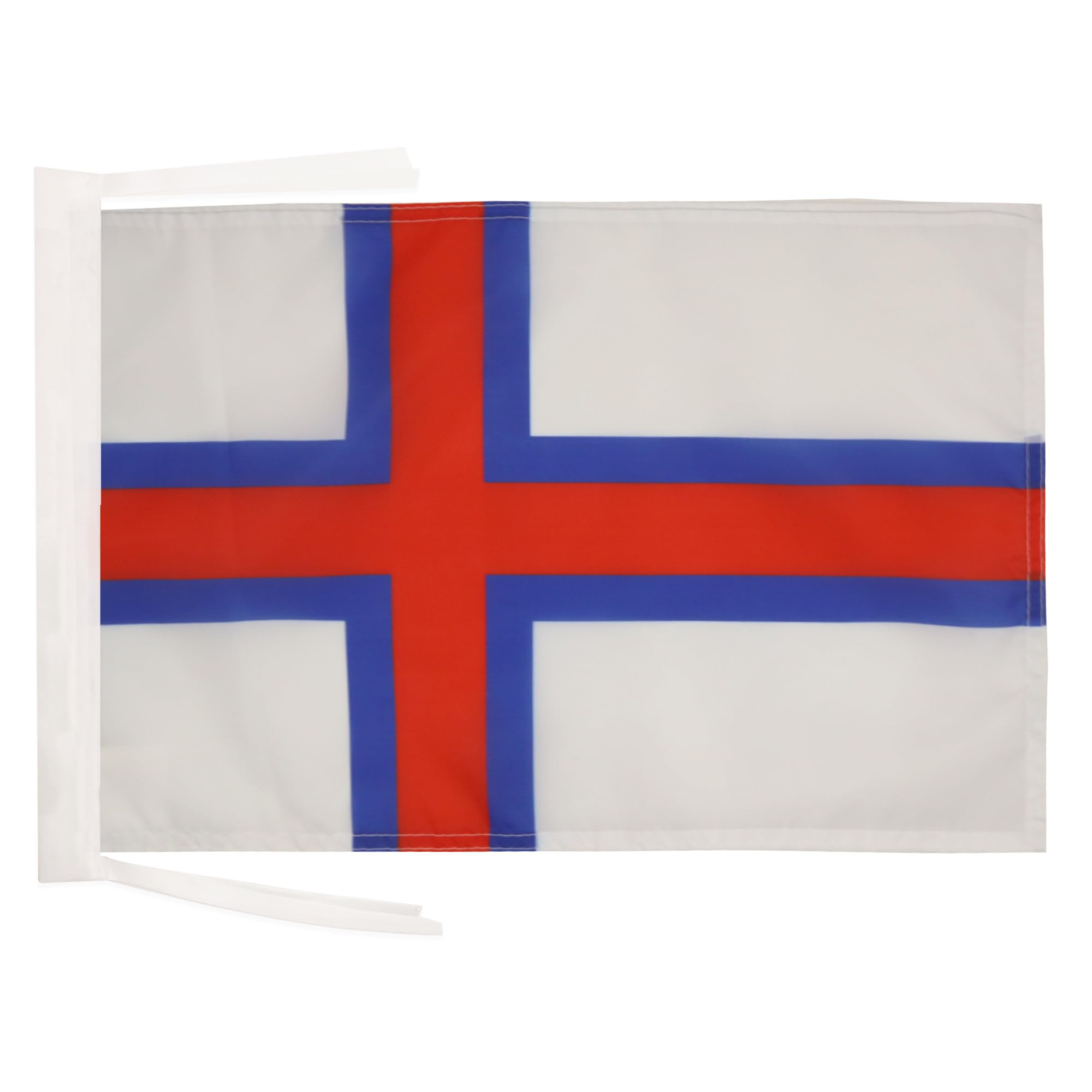 AZ FLAG - Faroe Islands Flag - 18'' x 12'' - 100% Polyester Denmark - Faroese Small Banner with Two Cords - Fade Resistant - Vivid Colors - 18x12 in - 45x30 Cm — image 1