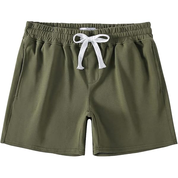 Mens Waffle Lounge Shorts Elastic Waist Drawstrings Jogger