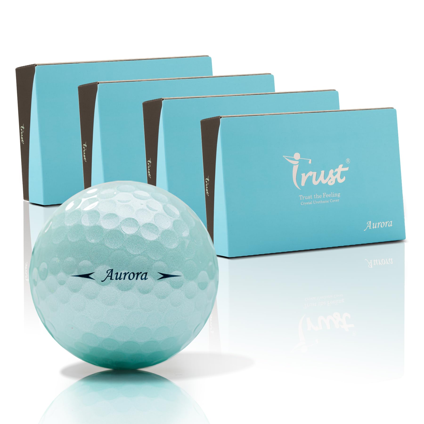 Trust Golf Balls Aurora | Tour-Level Performance | Stand Out | Maximum Distance | Straight Flight | Stopping Power | Crystal Urethane Cover for Ultimate Control (Blue, 12 Balls)