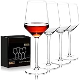 Hand Blown Red Wine Glasses Set of 4 – Premium Crystal Wine Glasses With Long Stem 14 oz – Daily Use, Unique Wedding Anniversary or Birthday Gift – Ideal for Restaurants, Home Bar
