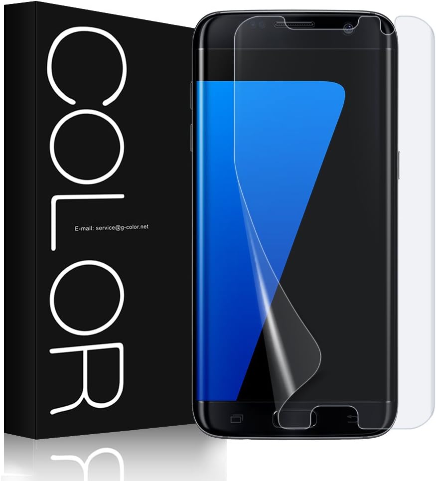G-Color Galaxy S7 Edge Screen Protector [Not Glass], [Full Coverage][Case Friendly][Error Proof][Bubble-Free][Anti-Scratch] HD Clear Screen Protector for Samsung Galaxy S7 Edge