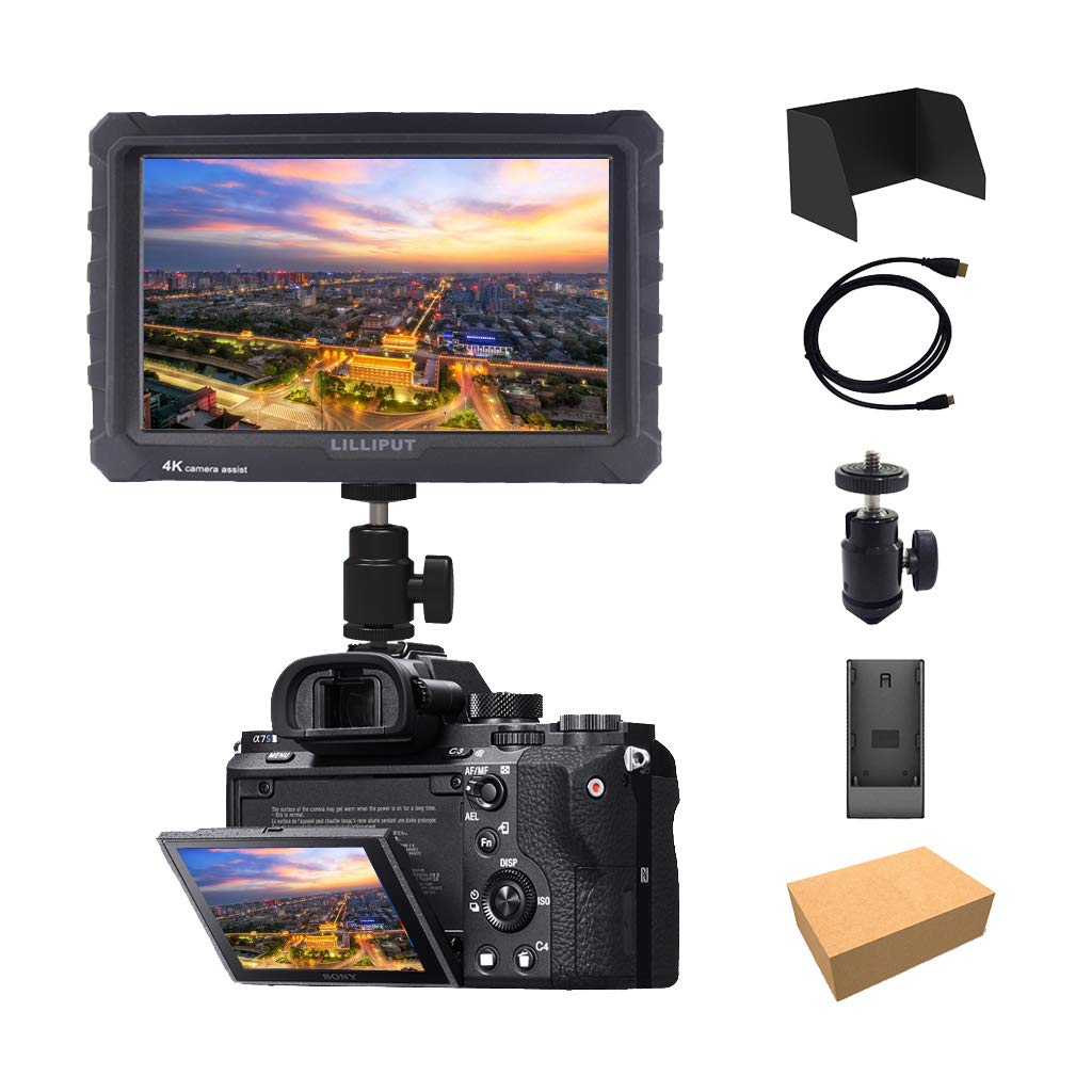 Lilliput A7s 7 inch 1920x1200 HD IPS 500cd/m2 Camera Field Monitor 4K HDMI Input Output Video DSLR Camera A6500 GH5 GH5s 5D 70D D810 Ronin S