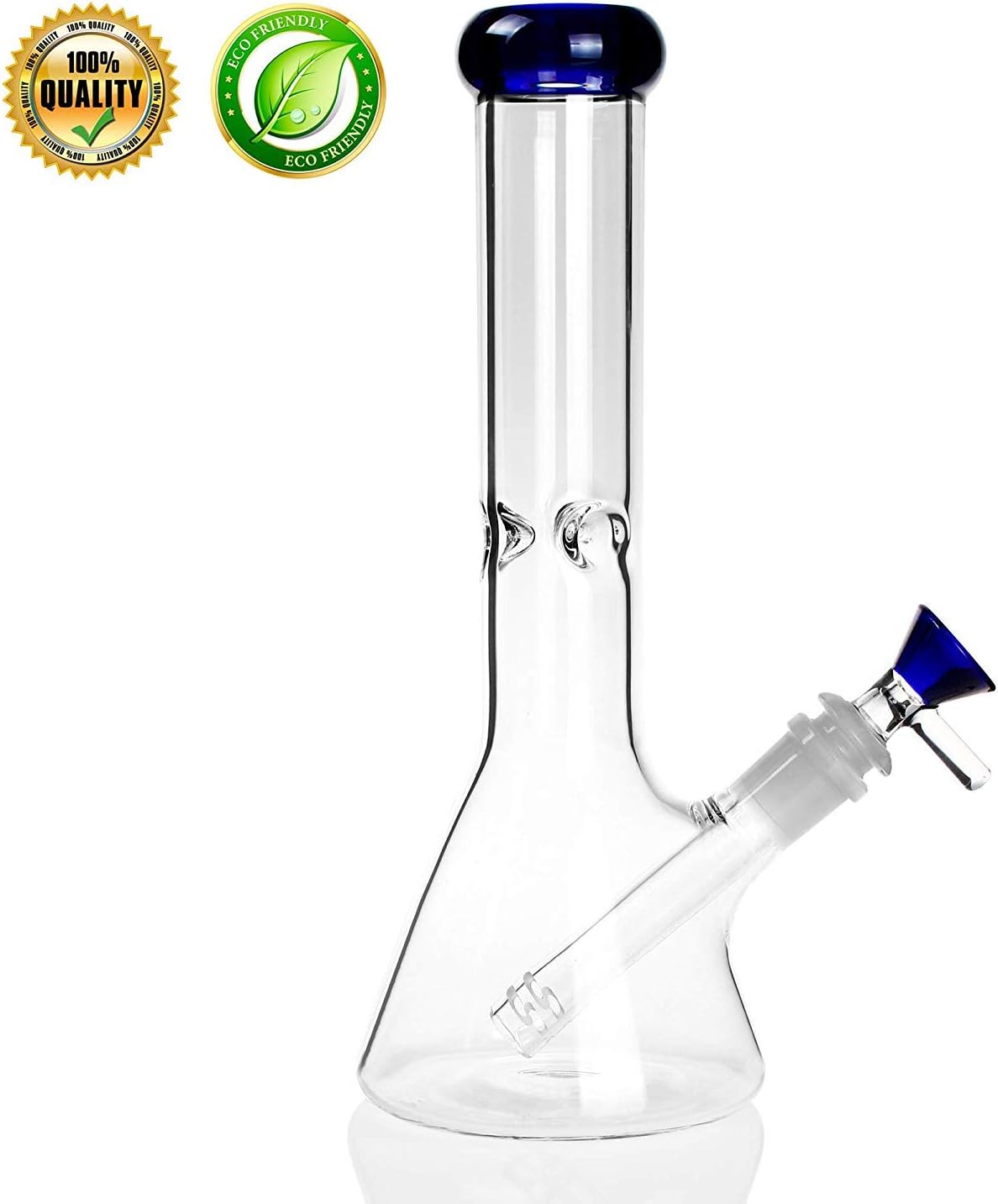 Handmade Glass Vase -Glass Big Water Chamber, Perfect Water Bottle Design Tall 10 Inch with Filter (Blue)