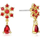 Small Snowflake Crystal Stud Earrings for Women 925 Sterling Silver Post Hypoallergenic 14K Gold Plated Gifts for Women